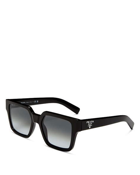 Prada Etiquette 54mm Square Sunglasses In Black 